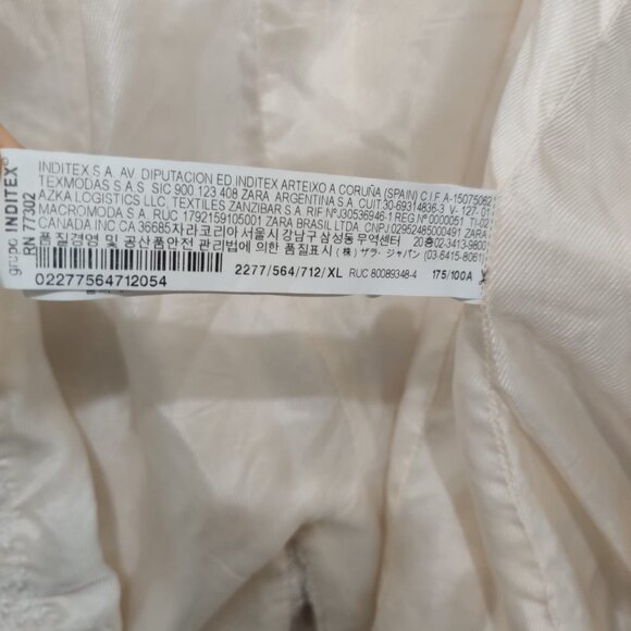 Zara Womens Cotton Tweed Long Sleeve Double Breasted Blazer size XL - Picture 12 of 15